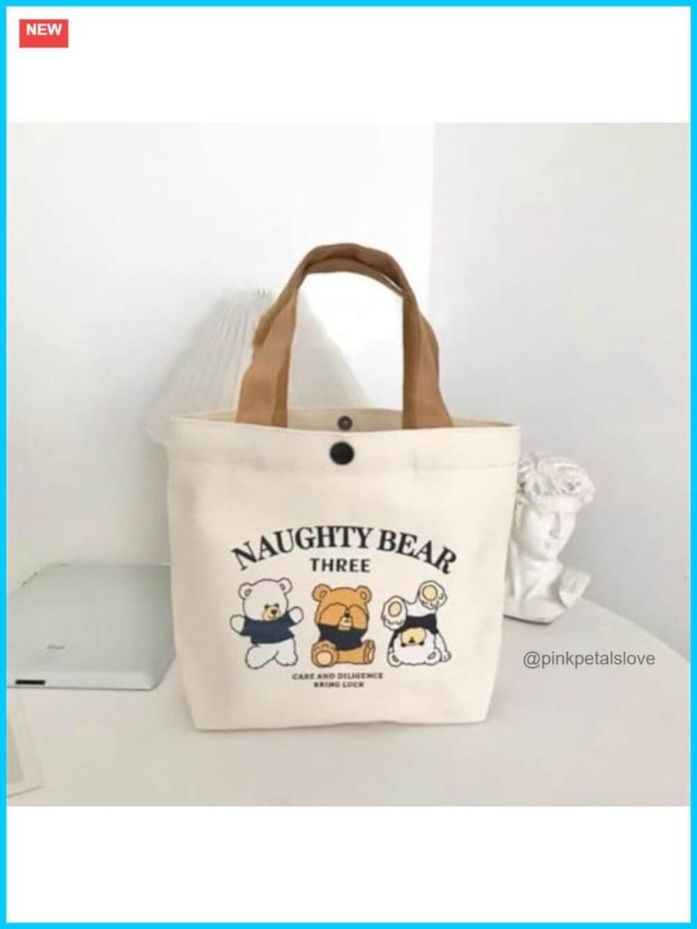 Canvas Tote Bag Cute Cartoon Mini Handbag Travel Bag